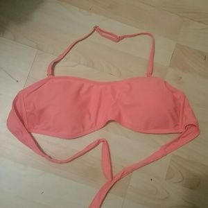 XL Coral Bandeau Swim Top